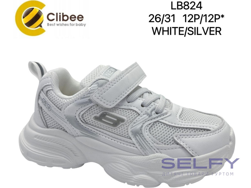 Кроссовки детские Clibee LB824 white-silver 26-31, Фото 1