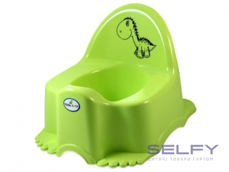 Детский горшок с музыкой Dino lime, Фото 1