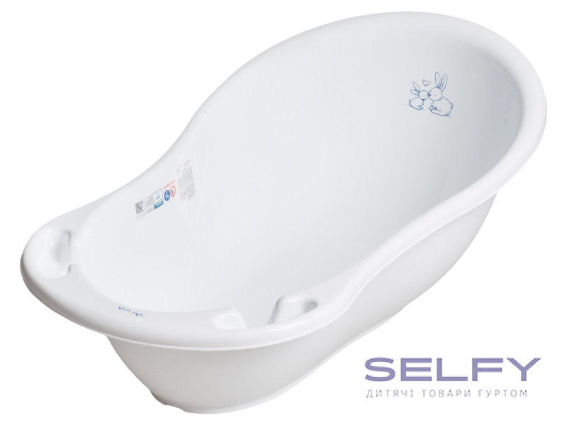 Ванна дитяча зі зливом Bunny 86 см white, Фото 1