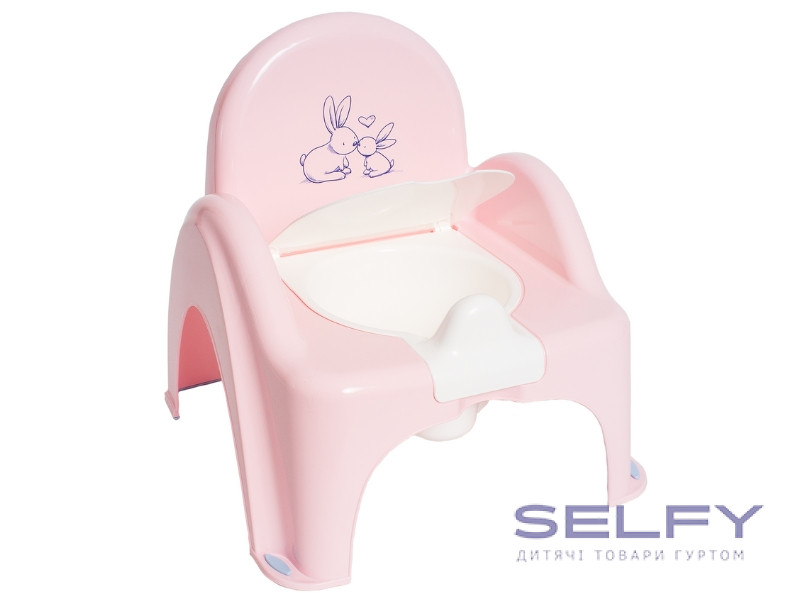 Горщик-стілець дитячий з музикою Bunny powder pink, Фото 1