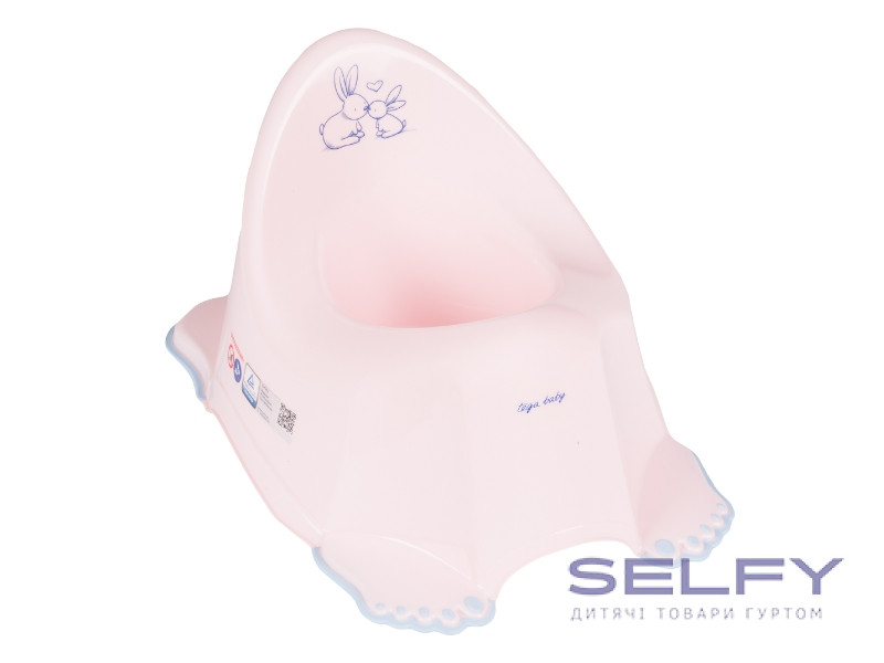Горщик дитячий антиковзкий Bunny powder pink, Фото 1