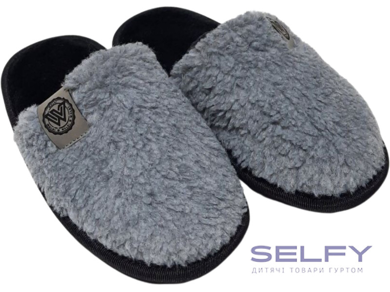 Тапочки Memory Waldi Home 28-37 чорно-сірі, натуральна вовна, Фото 1