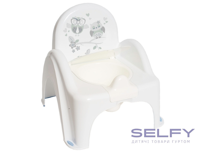 Горщик- стілець дитячий антиковзкий OWLS white, Фото 1