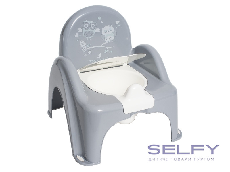 Горщик- стілець дитячий антиковзкий OWLS grey, Фото 1