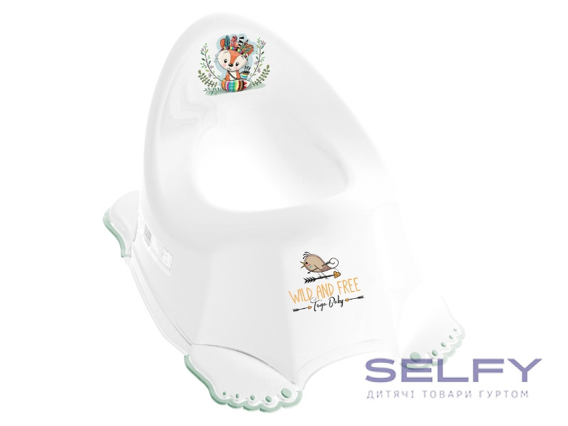 Горщик дитячий антиковзкий WILD&FREE LITTLE FOX white green, Фото 1