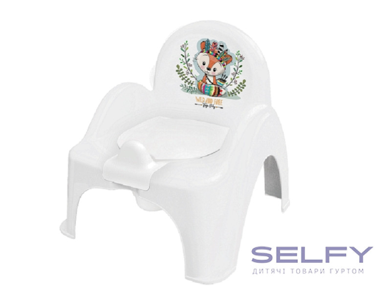 Горщик-стілець  дитячий WILD&FREE LITTLE FOX white green, Фото 1