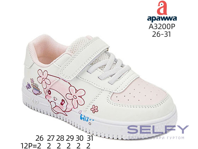 Кросівки дитячі Apawwa A3200P white-pink 26-31, Фото 1