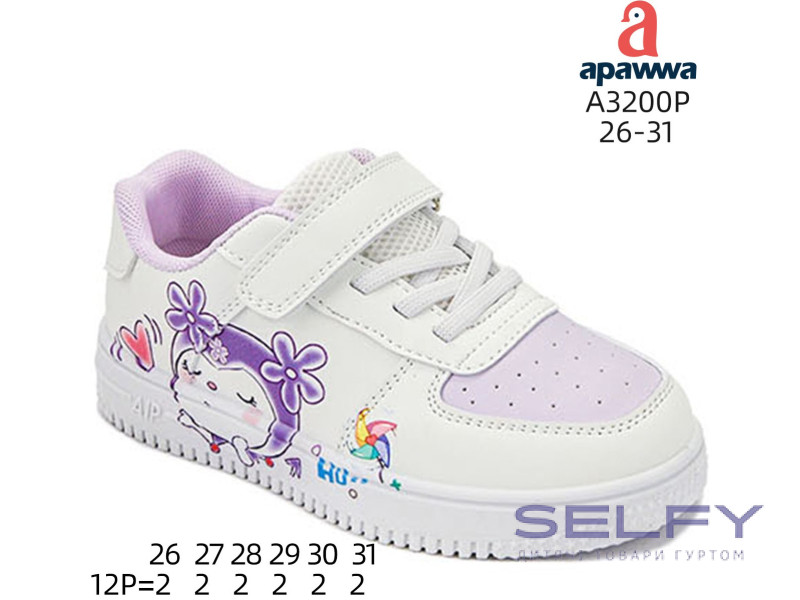 Кросівки дитячі Apawwa A3200P white-purple 26-31, Фото 1