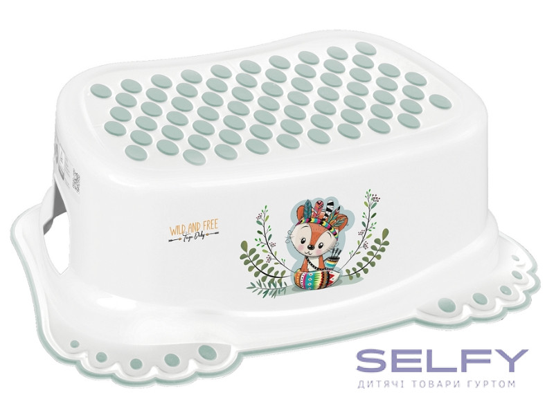 Сходинки дитячі антиковзкі у ванну WILD&FREE LITTLE FOX white green, Фото 1
