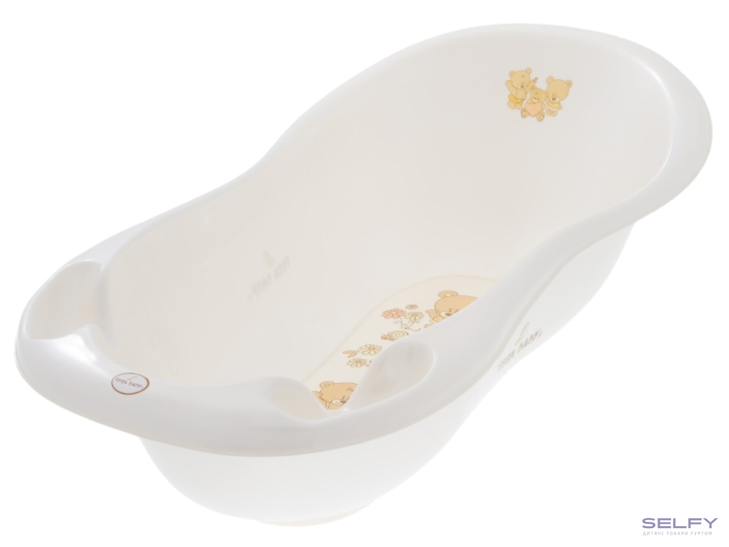 Ванна детская со сливом LUX Teddy Bear 102 см white pearl, Фото 1