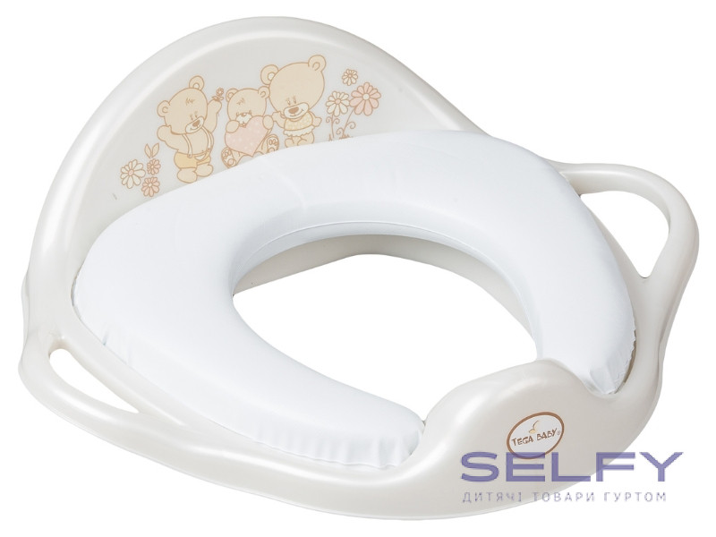 Накладка дитяча на сидіння унітазу Teddy Bear white pearl, Фото 1