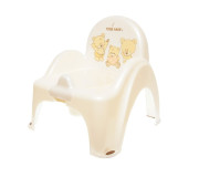 Горшок-стул детский с музыкой антискользкий Teddy Bear white pearl