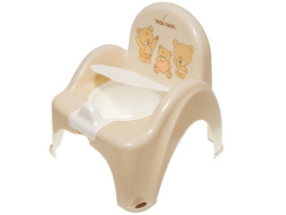 Горщик крісло дитячий з музикою  антиковзкий Teddy Bear beige