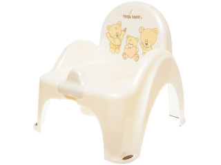 Горшок-стул детский антискользящий Teddy Bear white pearl