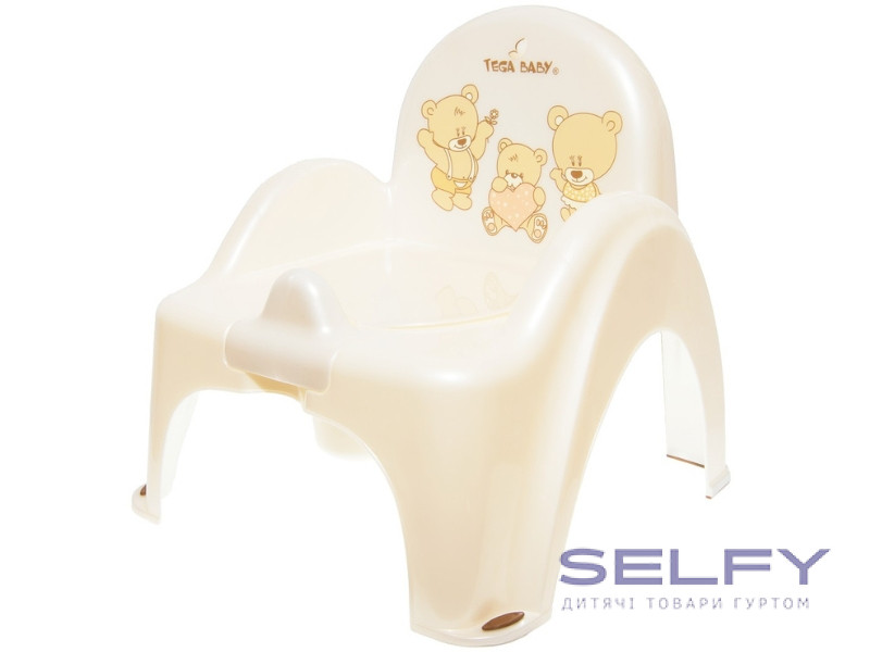 Горшок-стул детский антискользящий Teddy Bear white pearl, Фото 1
