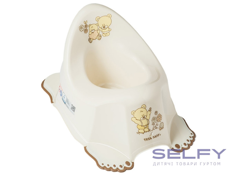 Горшок детский с музыкой антискользящий Teddy Bear beige, Фото 1
