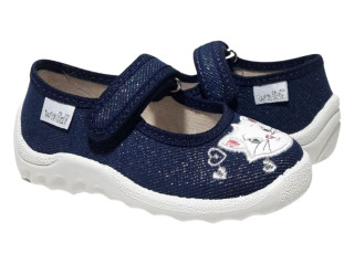 Катя 23-27 синя, білий котик