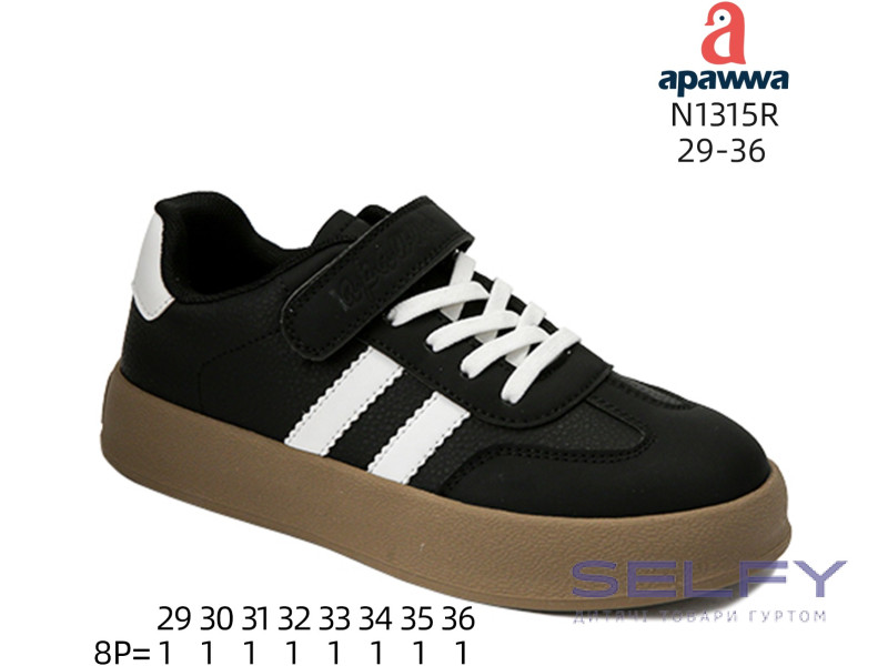 Кросівки дитячі Apawwa N1315R black 29-36, Фото 1