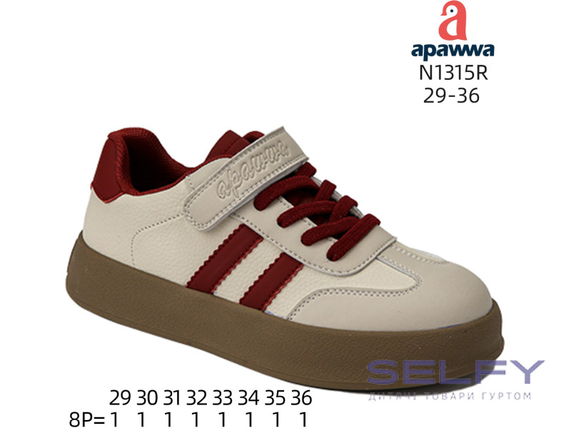 Кроссовки детские Apawwa N1315R beige-red 29-36, Фото 1