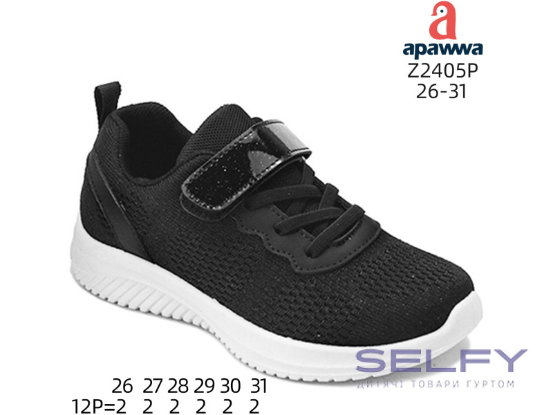 Кросівки дитячі Apawwa Z2405P black 26-31, Фото 1