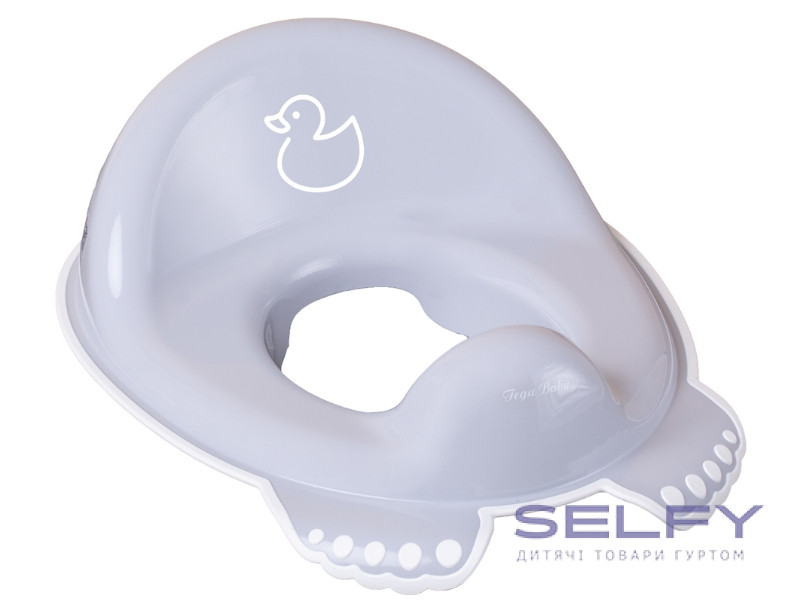 Накладка детская антискользящая на сиденье унитаза DUCK light gray, Фото 1