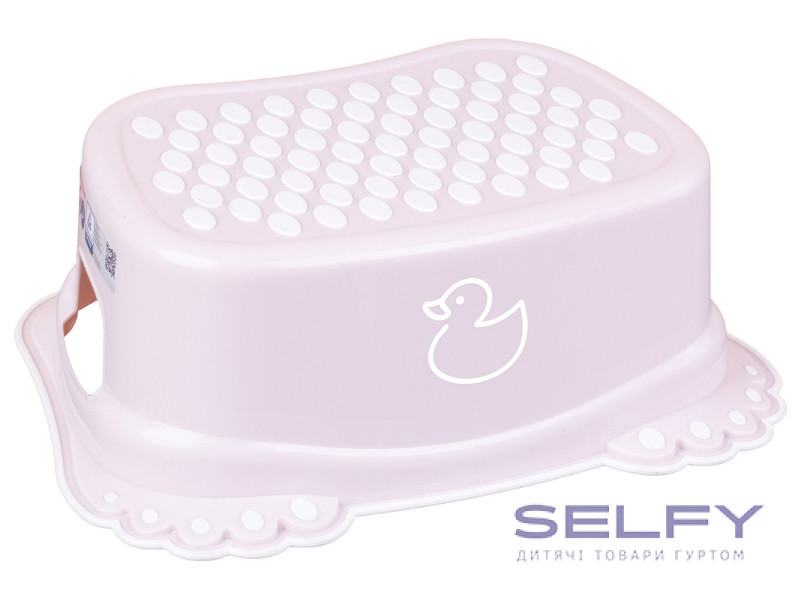 Сходинки дитячі антиковзкі у ванну DUCK light pink, Фото 1