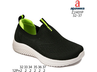 Кроссовки детские Apawwa Z2401P black-green 32-37