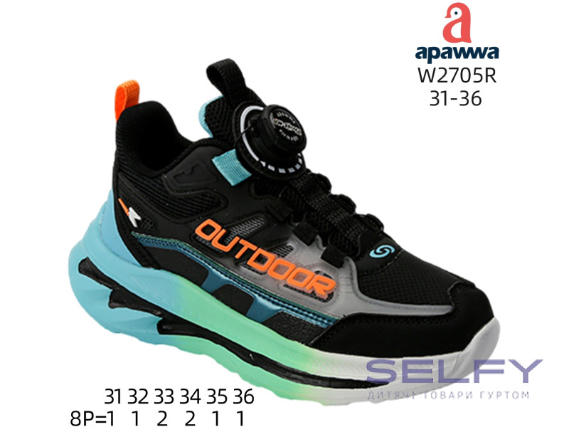 Кросівки дитячі Apawwa W2705R black-green 31-36, Фото 1