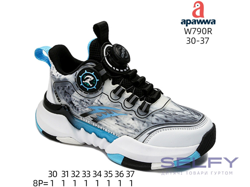 Кроссовки детские Apawwa W790R black-blue 30-37, Фото 1