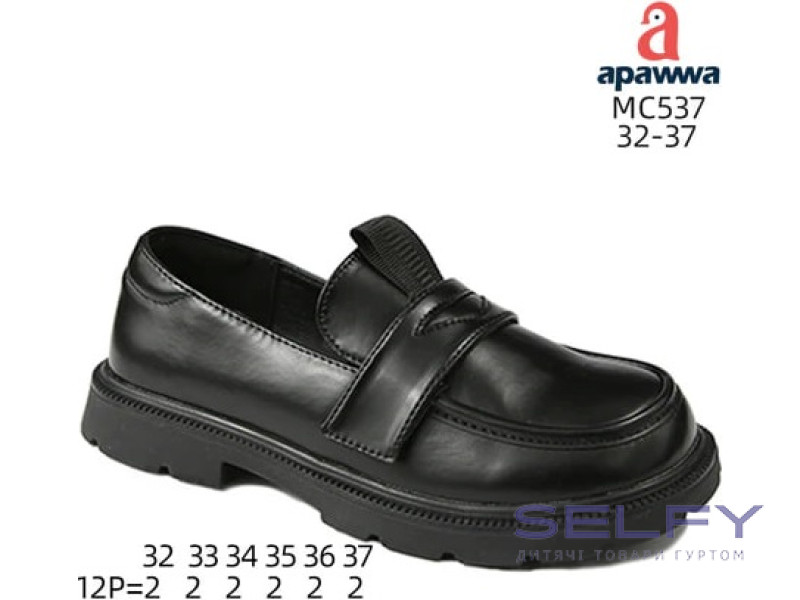 Туфли детские Apawwa MC537 black 32-37, Фото 1