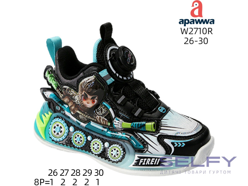 Кросівки дитячі Apawwa W2710R black-green 26-30, Фото 1