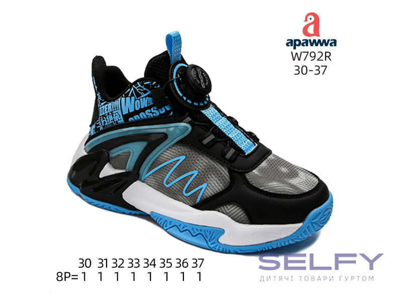Кросівки дитячі Apawwa W792R black-blue 30-37, Фото 1