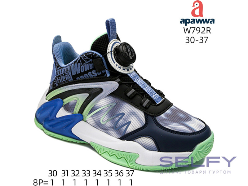 Кроссовки детские Apawwa W792R blue-green 30-37, Фото 1