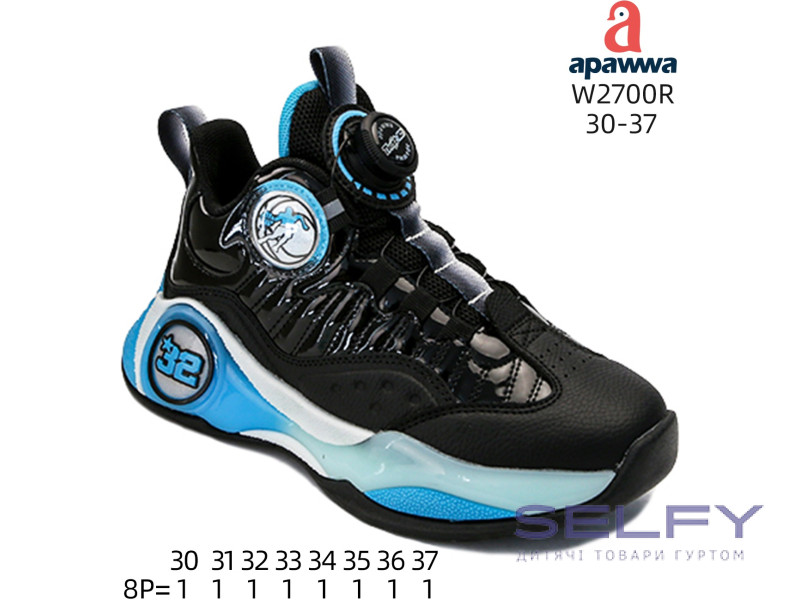 Кросівки дитячі Apawwa W2700R black-blue 30-37, Фото 1