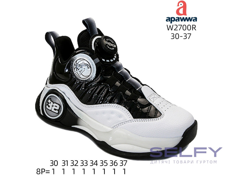 Кросівки дитячі Apawwa W2700R black-white 30-37, Фото 1