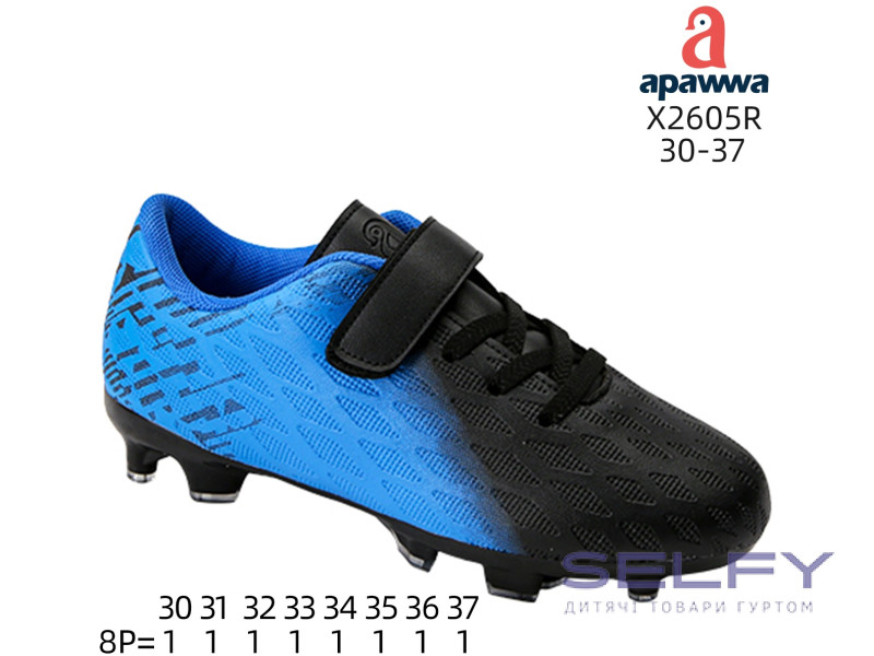 Футбольные бутсы детские Apawwa X2605R navy 30-37, Фото 1