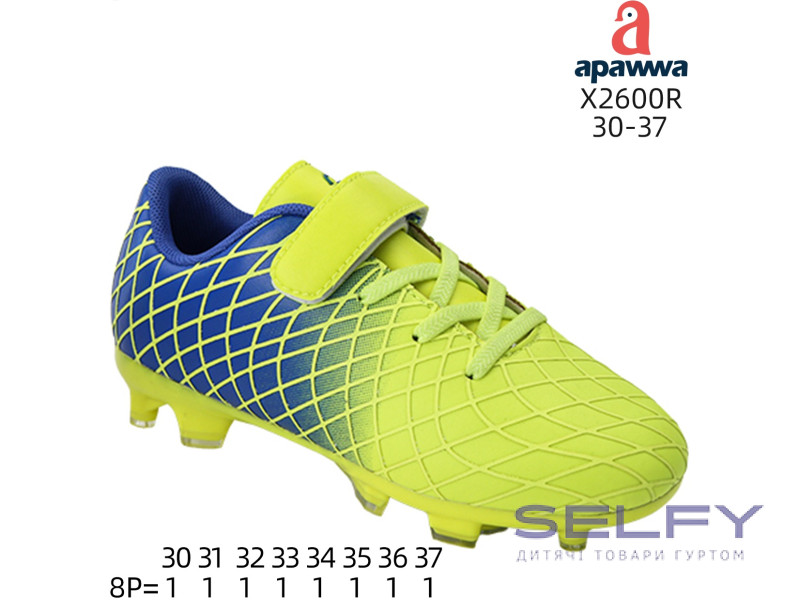 Футбольні бутси дитячі Apawwa X2600R green 30-37, Фото 1