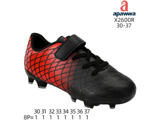 Футбольні бутси дитячі Apawwa X2600R black-red 30-37