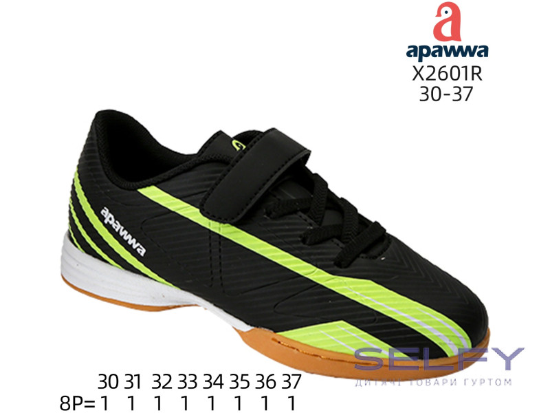 Футзалки дитячі Apawwa X2601R black 30-37, Фото 1