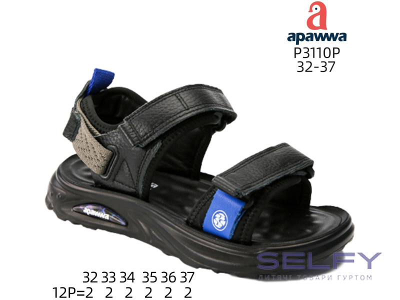 Босоножки детские Apawwa P3110P black-blue 32-37, Фото 1