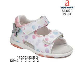 Босоніжки дитячі Apawwa S3302P white-pink 19-24