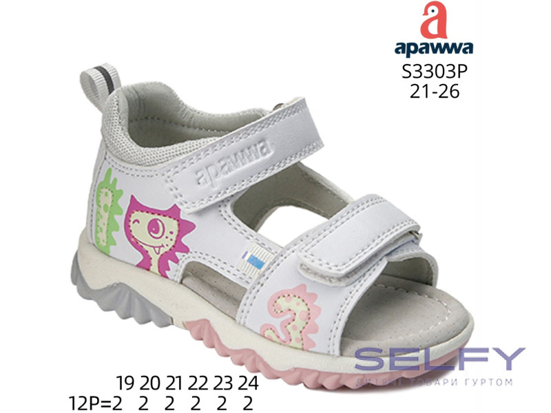 Босоніжки дитячі Apawwa S3303P white 21-26, Фото 1
