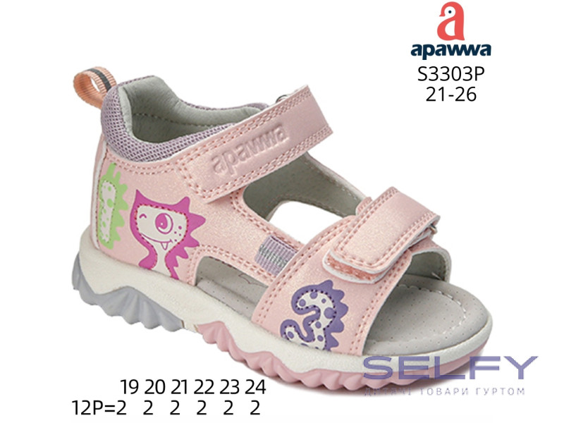 Босоножки детские Apawwa S3303P pink 21-26, Фото 1
