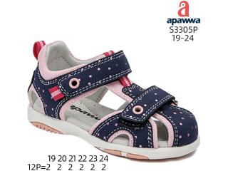 Босоножки детские Apawwa S3305P navy-pink 19-24