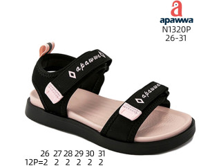 Босоніжки дитячі Apawwa N1320P black-pink 26-31