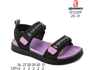 Босоніжки дитячі Apawwa N1320P black-purple 26-31