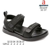 Босоніжки дитячі Apawwa N1321P black 32-37