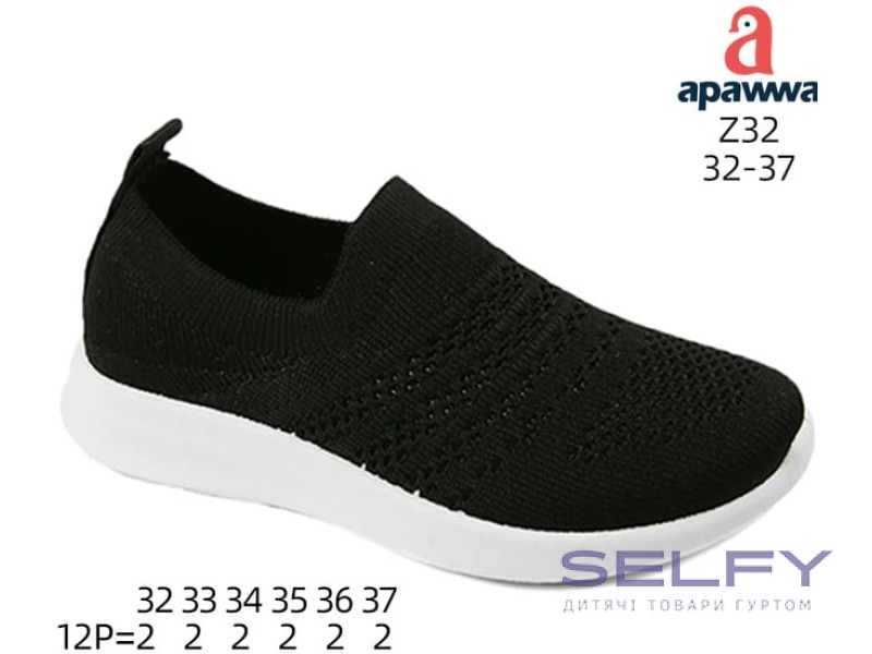 Кросівки дитячі Apawwa Z32 black 32-37, Фото 1