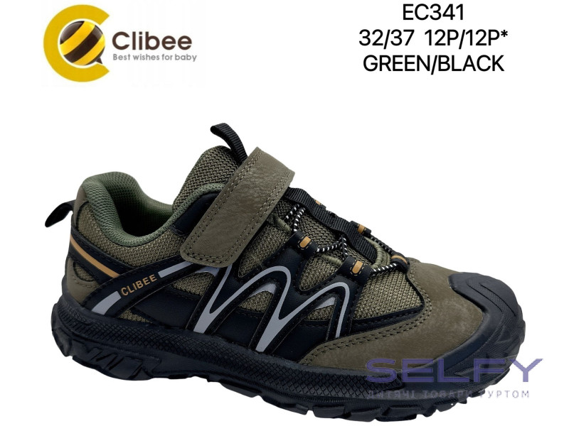 Кроссовки детские Clibee EC341 green-black 32-37, Фото 1