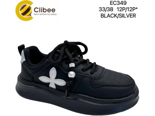 Кросівки дитячі Clibee EC349 black-silver 33-38